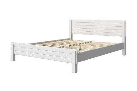 Кровать из массива Рейма, белый античный 